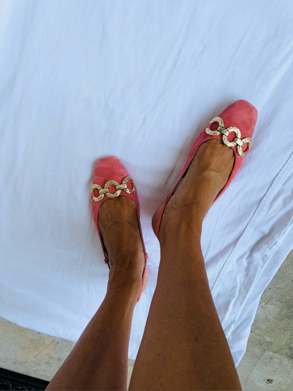 Dolce Vita Coral Suede Chain-Detail Ballet Flats Size 9